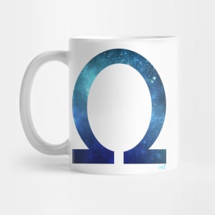 Omega space letter concept Mug